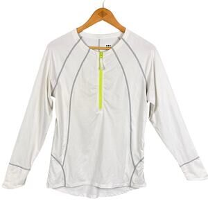 Title Nine Women's Pullover Jacket White Lime Green & Gray Accents SZ M Athlete